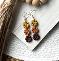 Polymer Clay Earrings - Fall - Fall Flowers: Gold Plated