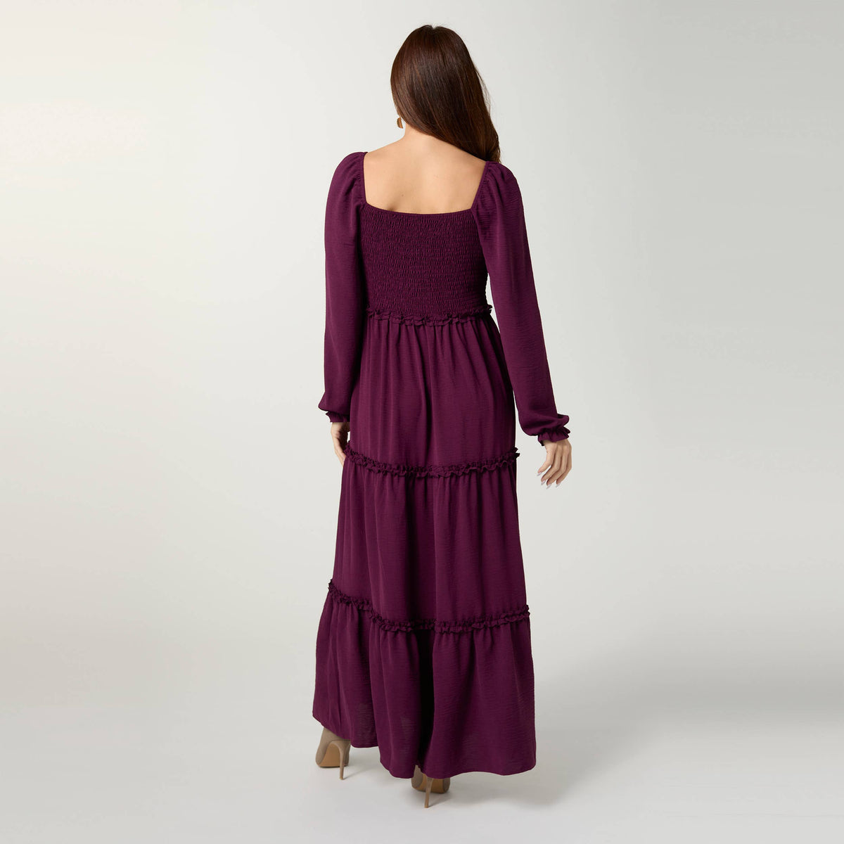 Lanna Smocked Bodice Long Sleeve Maxi Dress