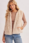 Zipper Faux Fur Vest