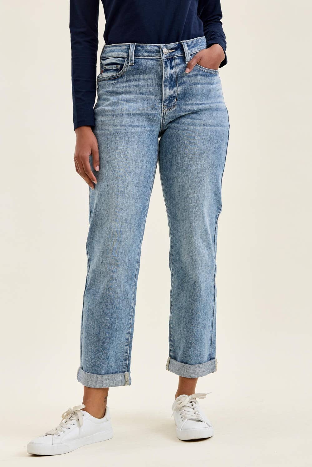 "BILLIE" Boyfriend LT Light Iced Indigo Jeans