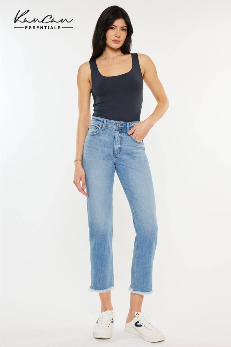OPEN PACK HIGH RISE SLIM STRAIGHT JEANS - Medium Light