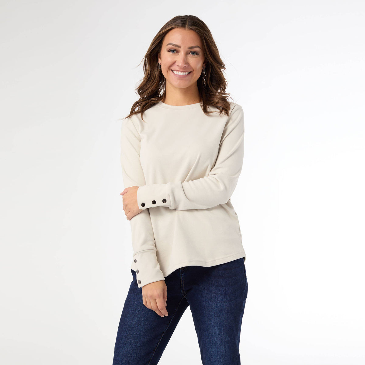 Alexis Super Soft Top with Snap Cuff-Fall