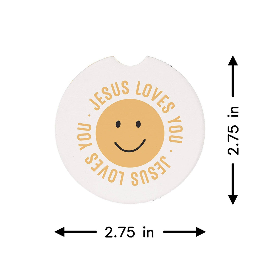 Jesus Loves Smiley - Car Coasters
