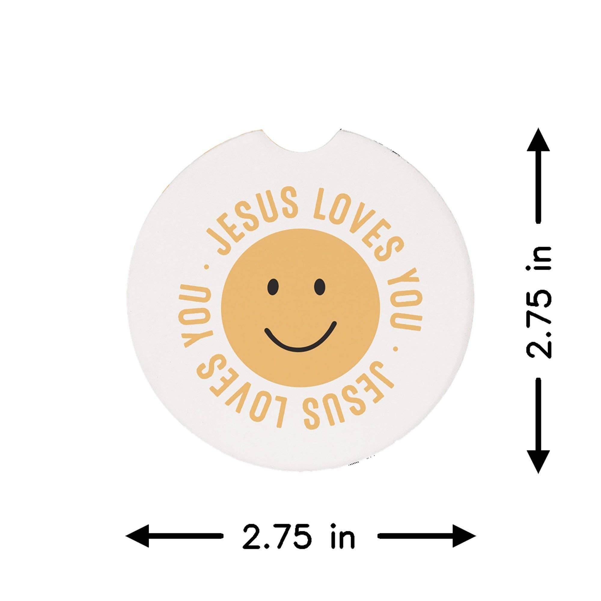 Jesus Loves Smiley - Car Coasters