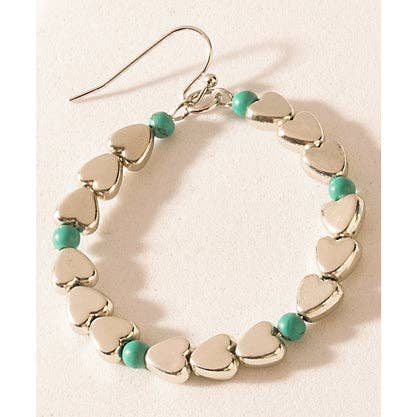 Trail of Hearts Hoop Earrings in Arctic Silver: Arctic Silver