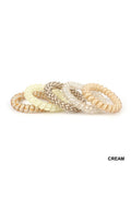 Mix Of 5, Solid Flower Checker Hair Coil Ties
