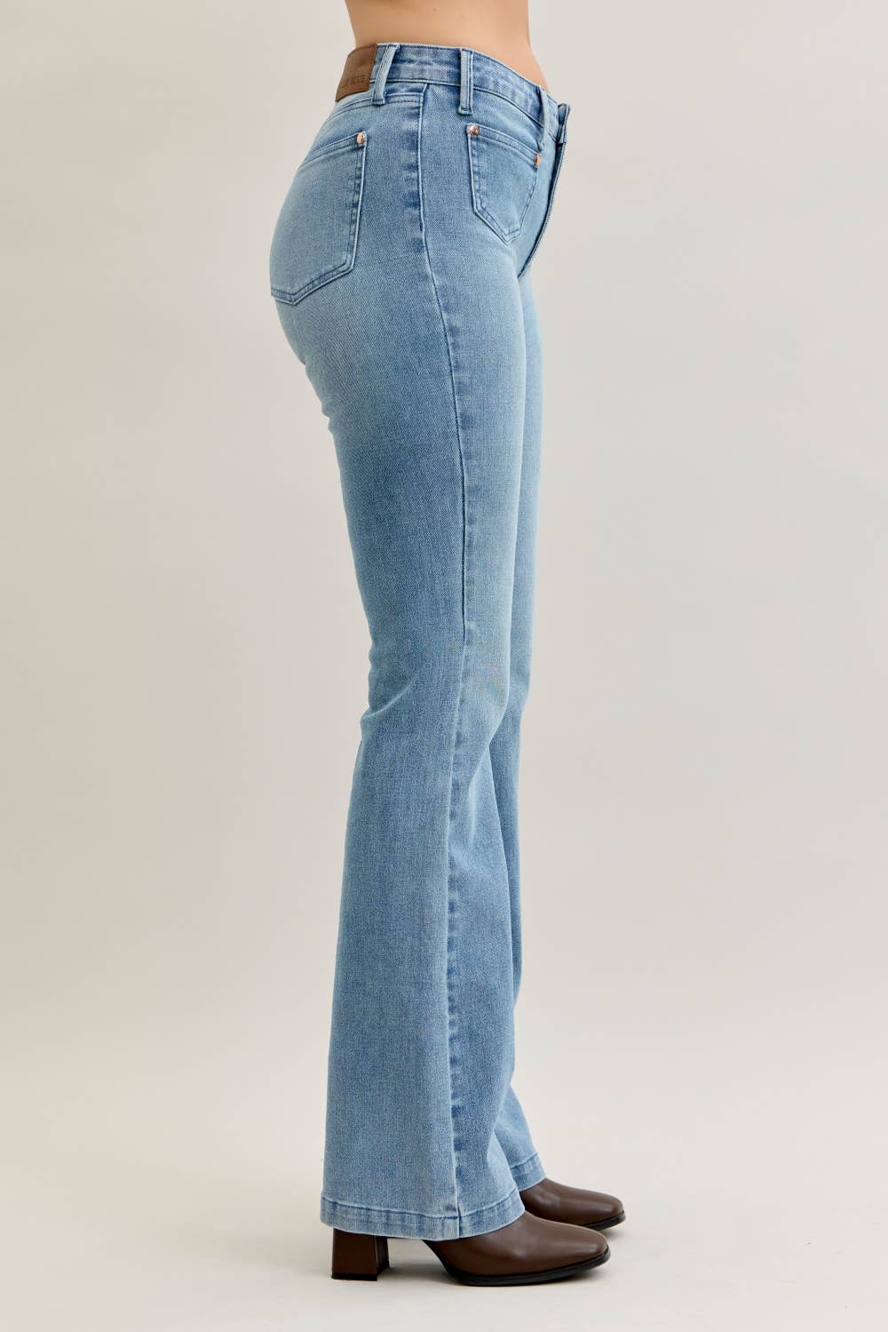 Bootcut Contrast Wash & Front Patch Pocket