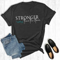 Faith Stronger Than The Storm Graphic Tee: Charcoal / Short Sleeve