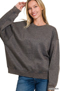 Acid Wash Oversized Fleece Pullover