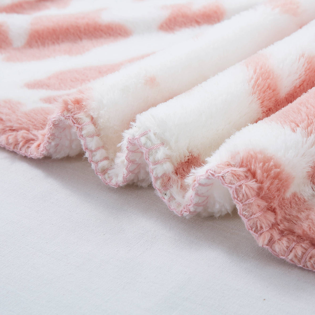 Strawberry Cow Faux Fur Plush Throw Blanket