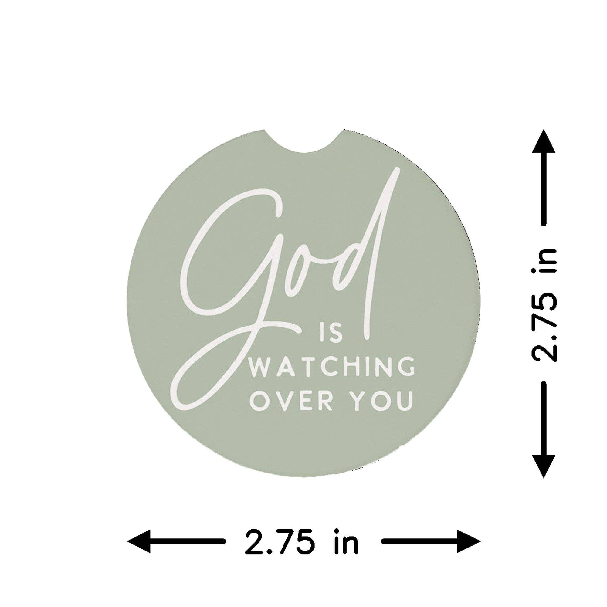 God Is Watching Asked - Car Coasters