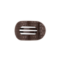 Brown Crocodile Small Flat Round Hair Clip