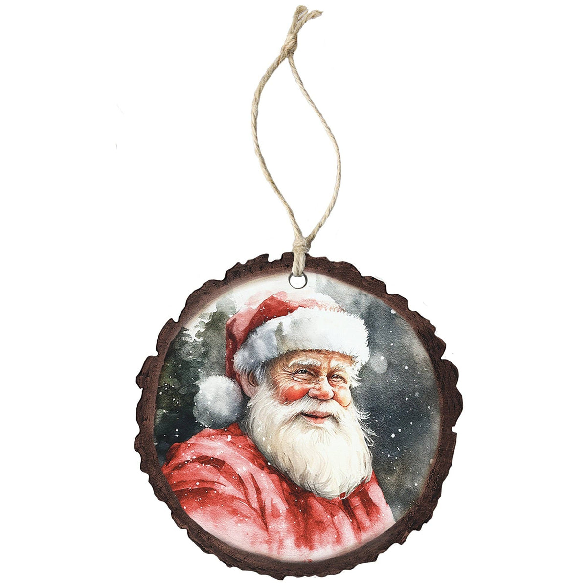 Santa Looking Right - Round Ornaments