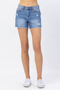 HIGH WAIST DISTRESSED SHORTS (XL Only)