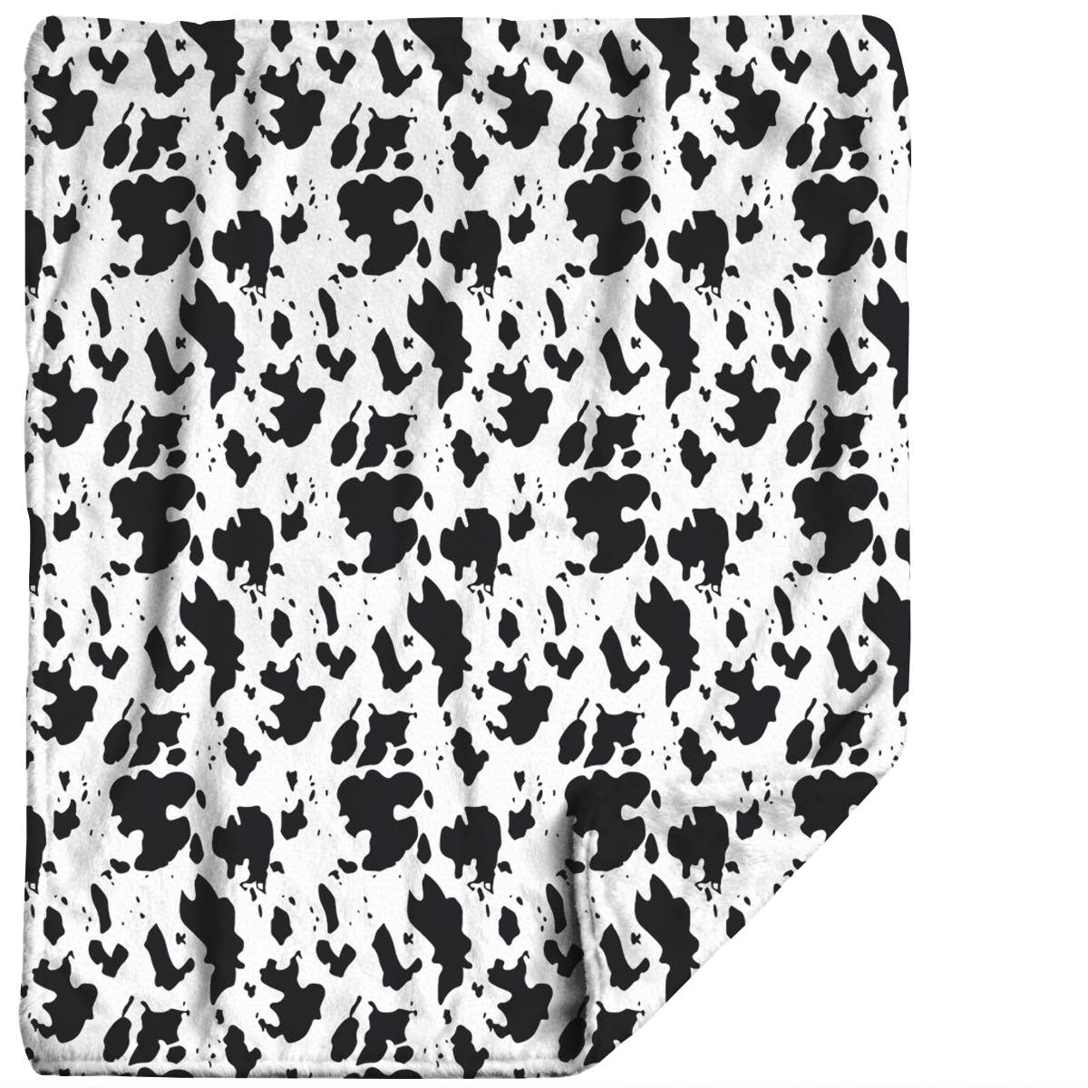 Cow Print Plush Travel Throw Blanket with Matching Case