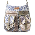 Le Fleur Bel Cowgirl Shoulder Bag for Women in blue floral with leather and Concho details