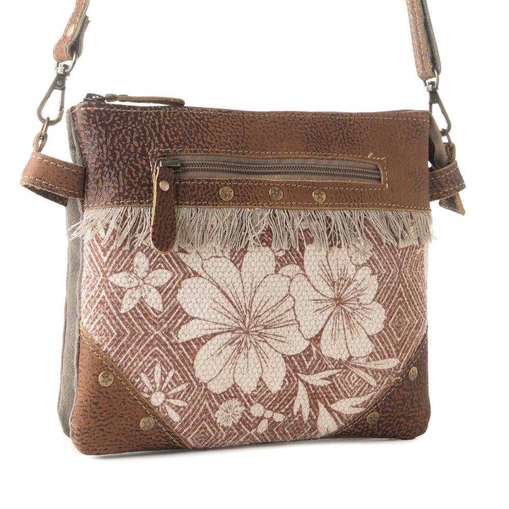 Inkwild Vintage Crossbody Bag for Women in rust with fringe detail: Rust