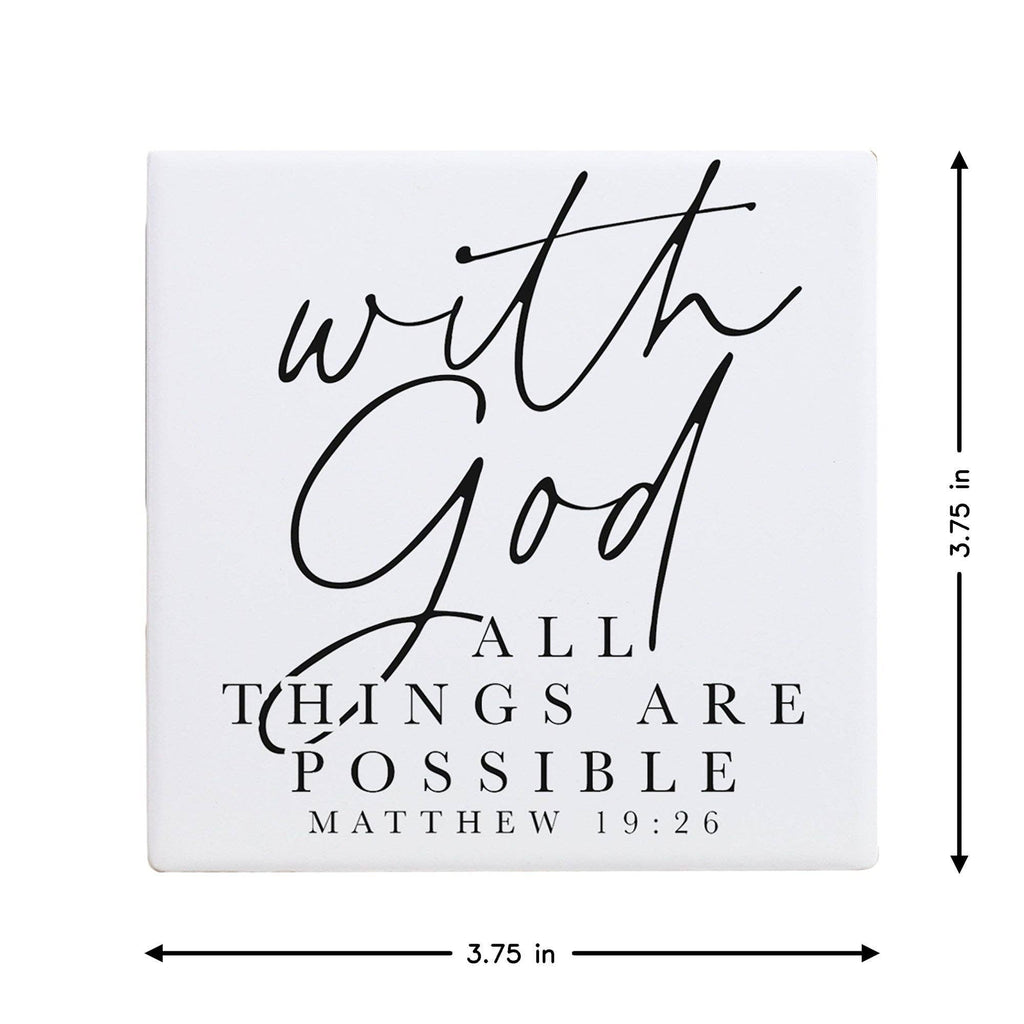 With God Possible - Creamic Coaster Squares