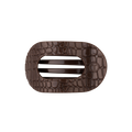 Brown Crocodile Medium Flat Round Hair Clip