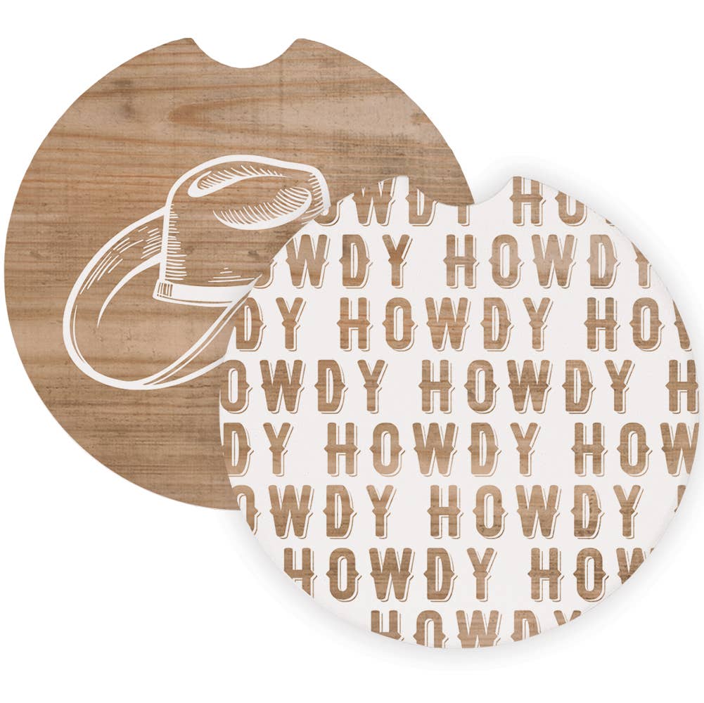 Howdy Cowboy Hat  - Car Coasters