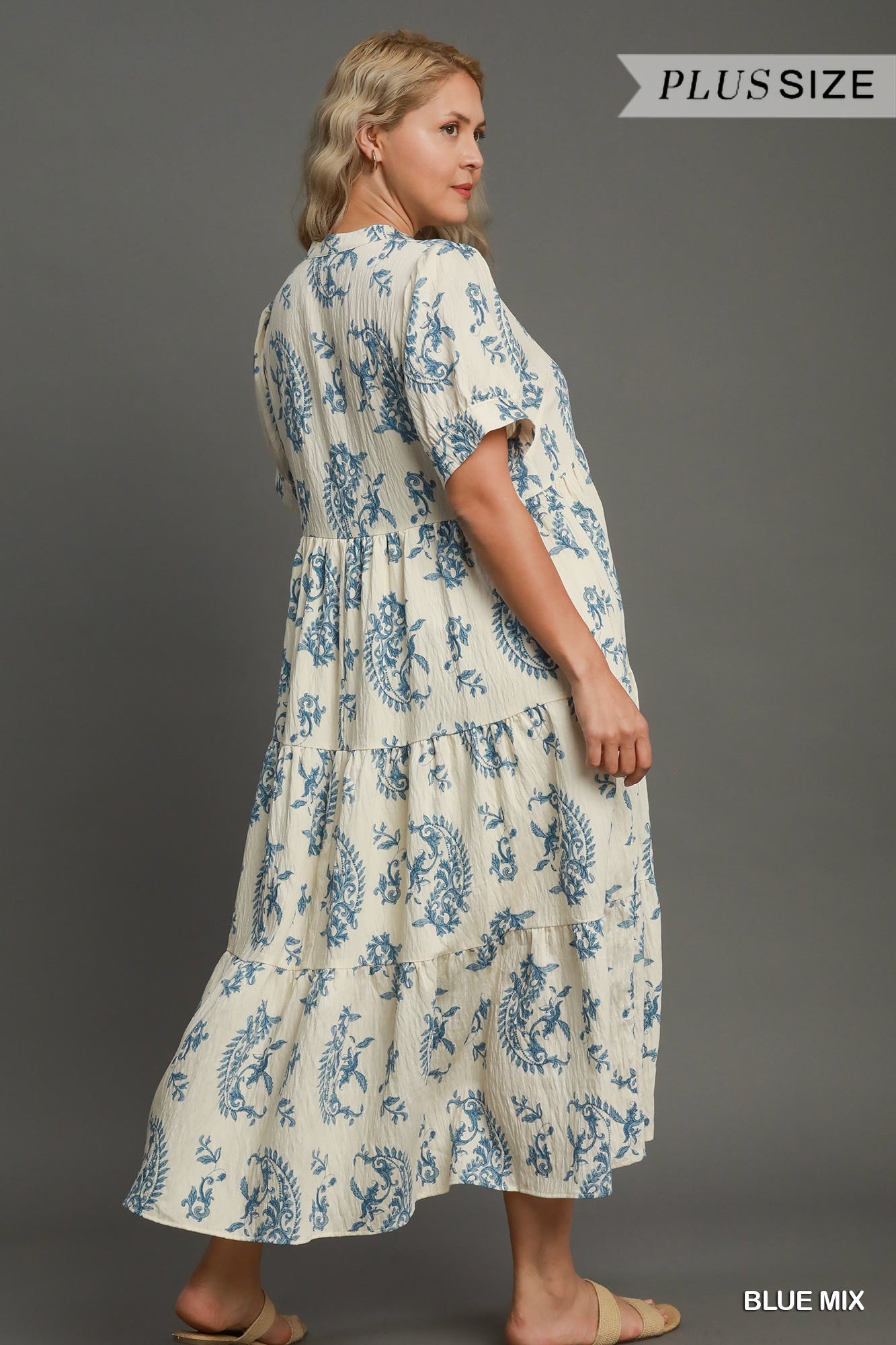 Tiered Textured Midi Dress