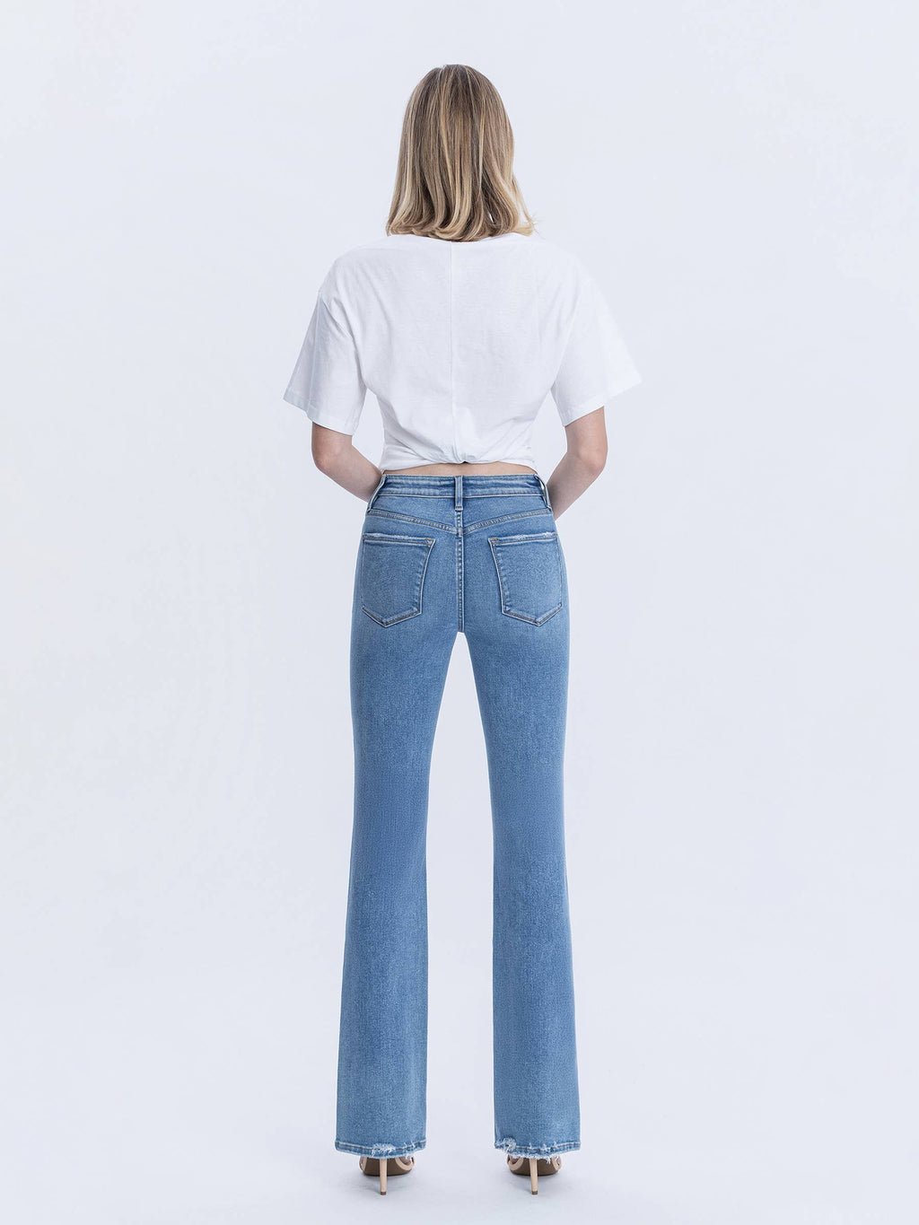 HIGH RISE SEAM DETAILED FULL LENGTH BOOTCUT JEANS