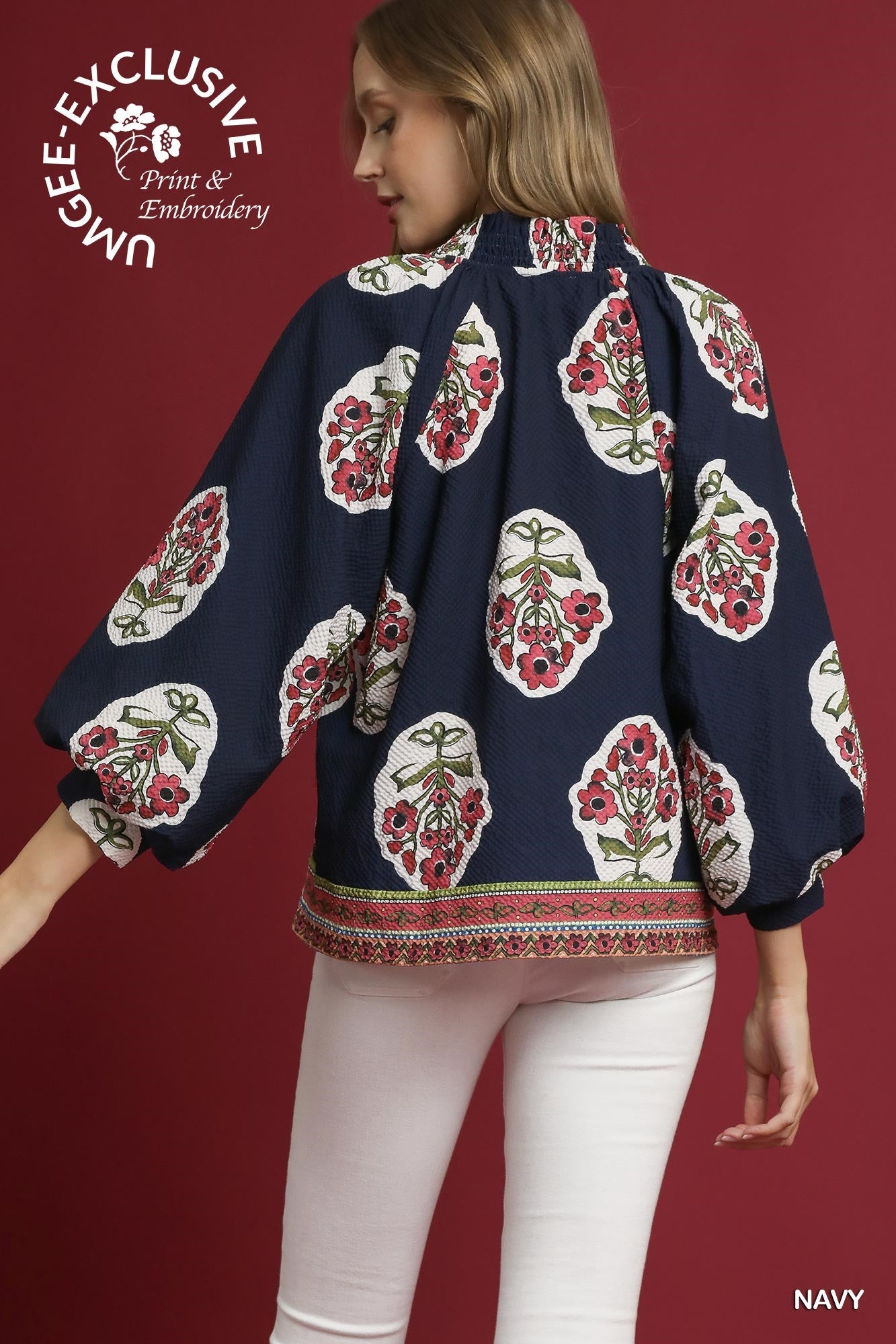 Boho Floral Print Tunic Top