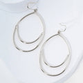 Polished Teardrop Drop 14K-Gold-Dipped Brass Lightweight Dangle Earrings: Rhodium