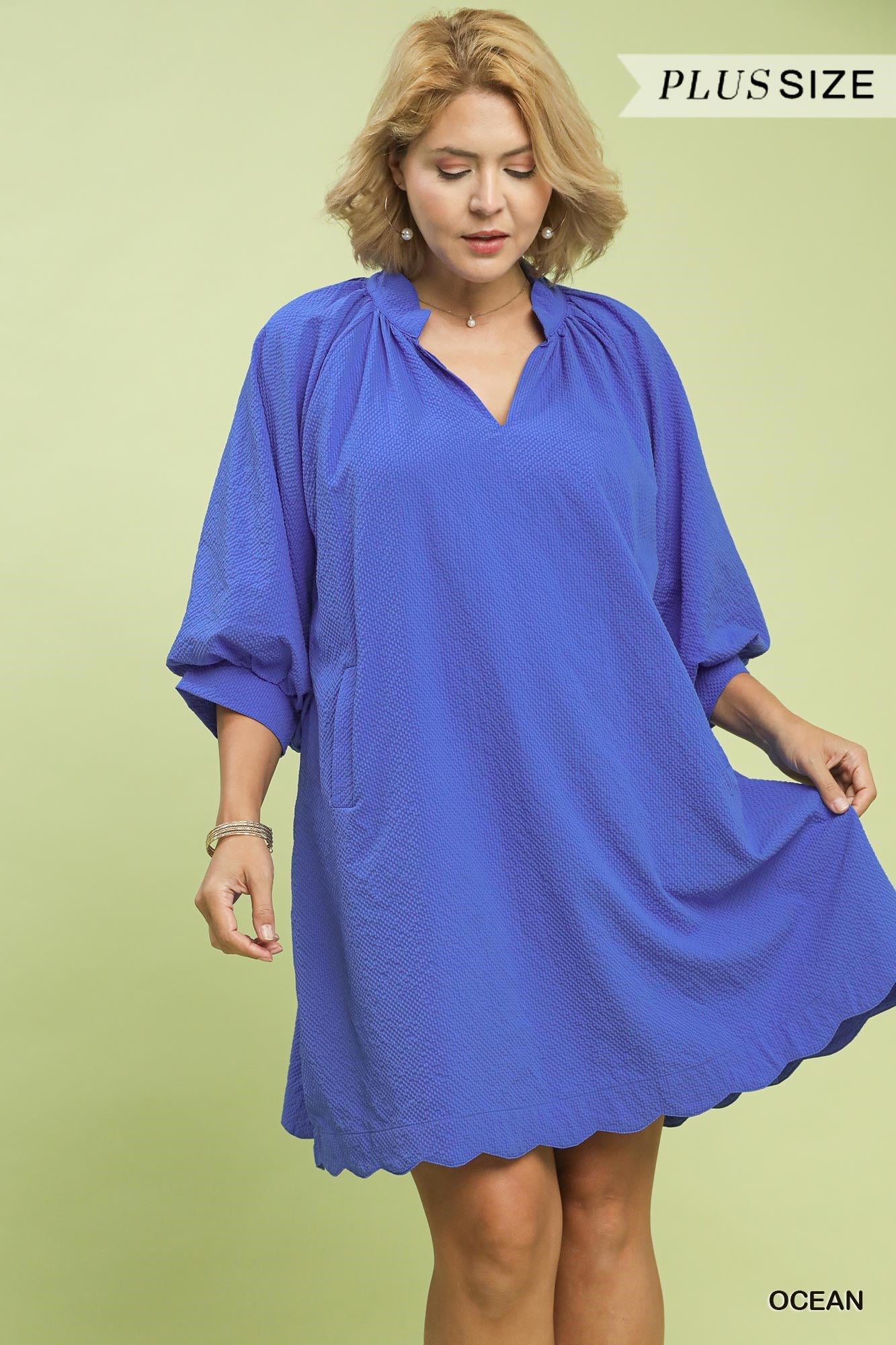 Textured Pocket Mini Dress