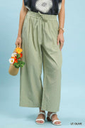 Striped Wide-Leg Pants: Lt. Olive