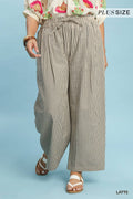 Striped Wide-Leg Pants: Latte