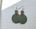 Polymer Clay Earrings - Everyday - Boho: Olive / Gold Plated