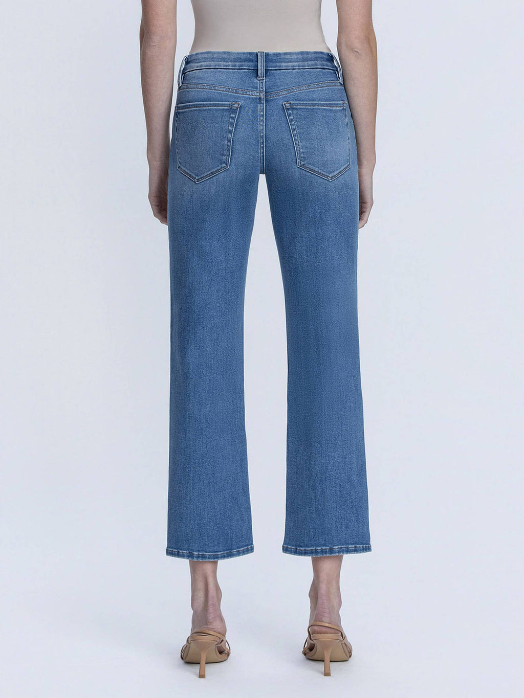 MID RISE MEDIUM DARK WASH ANKLE STRAIGHT JEANS