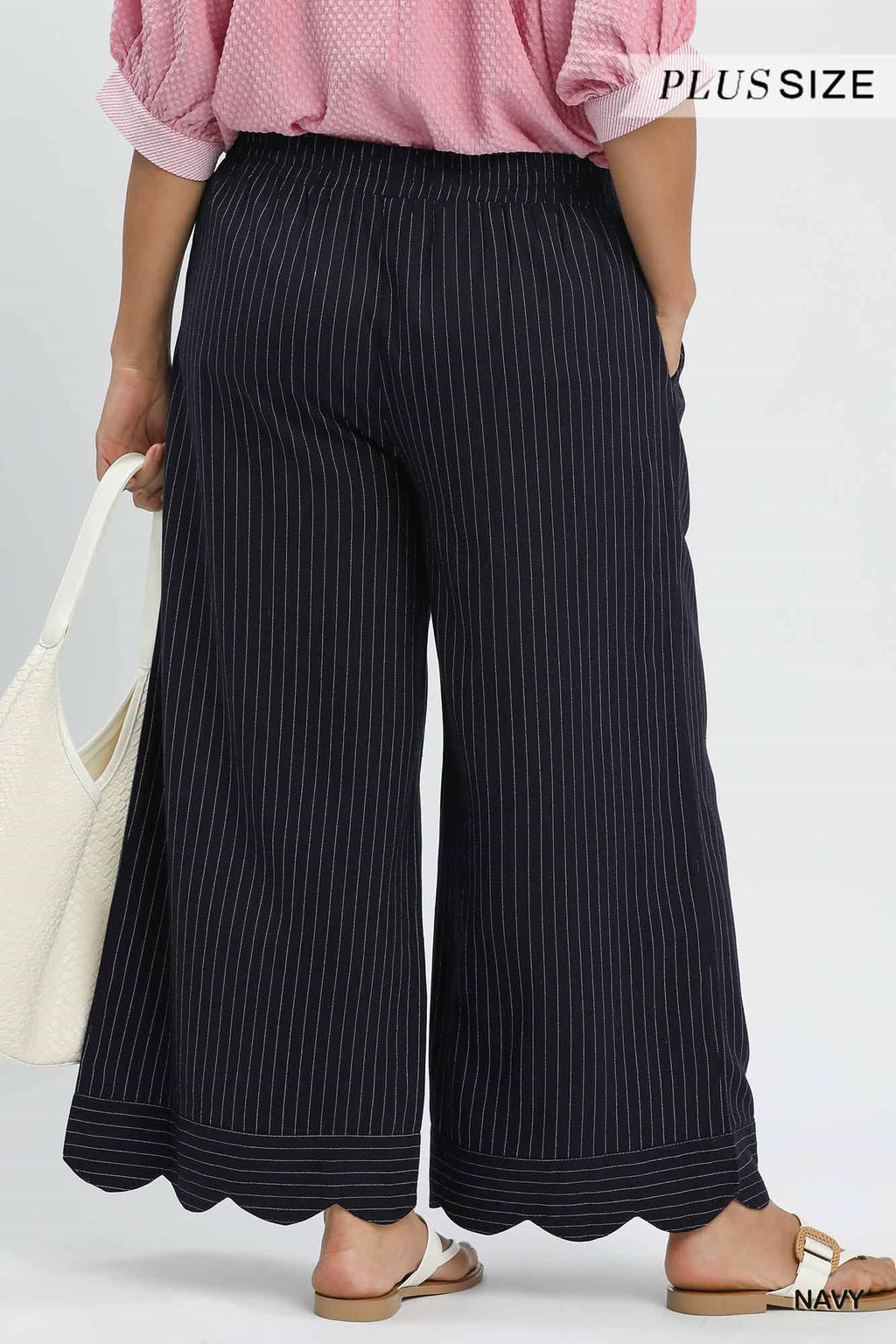 Pinstripe Wide Leg Pants