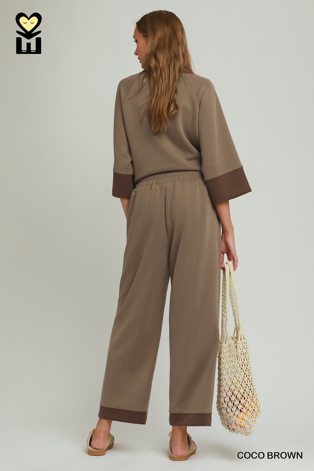 CLOUDKNIT Modal & Tencel Colorblock Straight Pants