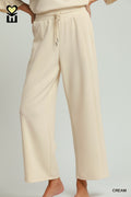 SELECT LUXEKNIT Wide Leg Pants with Elastic Waistband & Drawstring