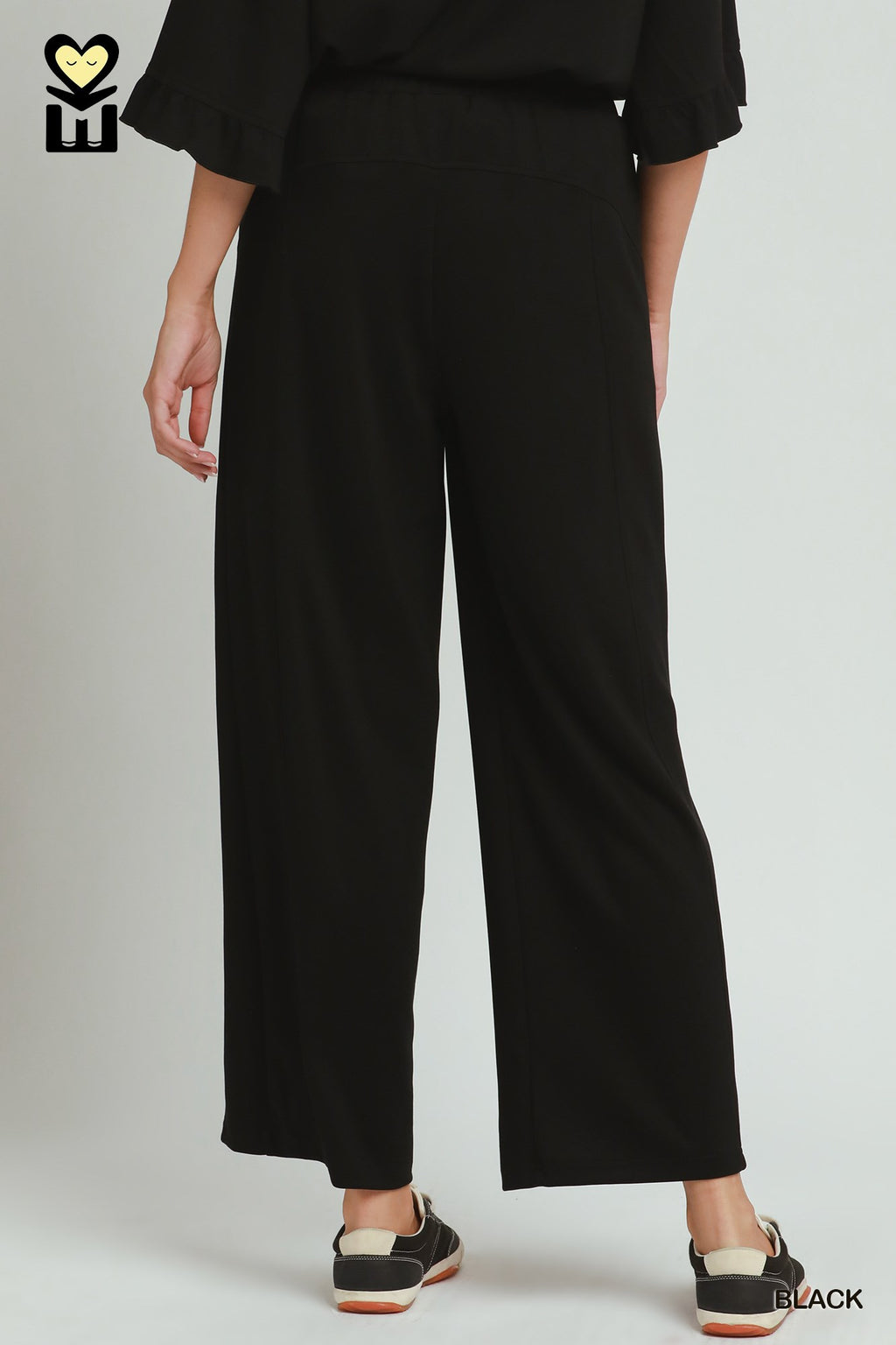 SELECT LUXEKNIT Wide Leg Pants with Elastic Waistband & Drawstring