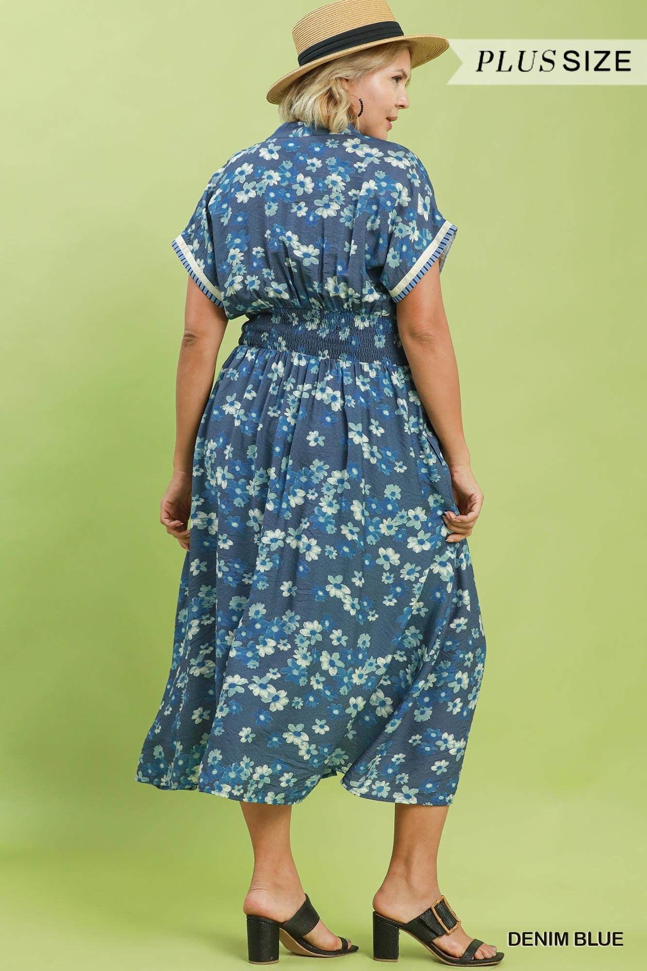 Ruffle Sleeve Henley Shift Dress