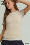 Brushed Rib Tank Top: Natural