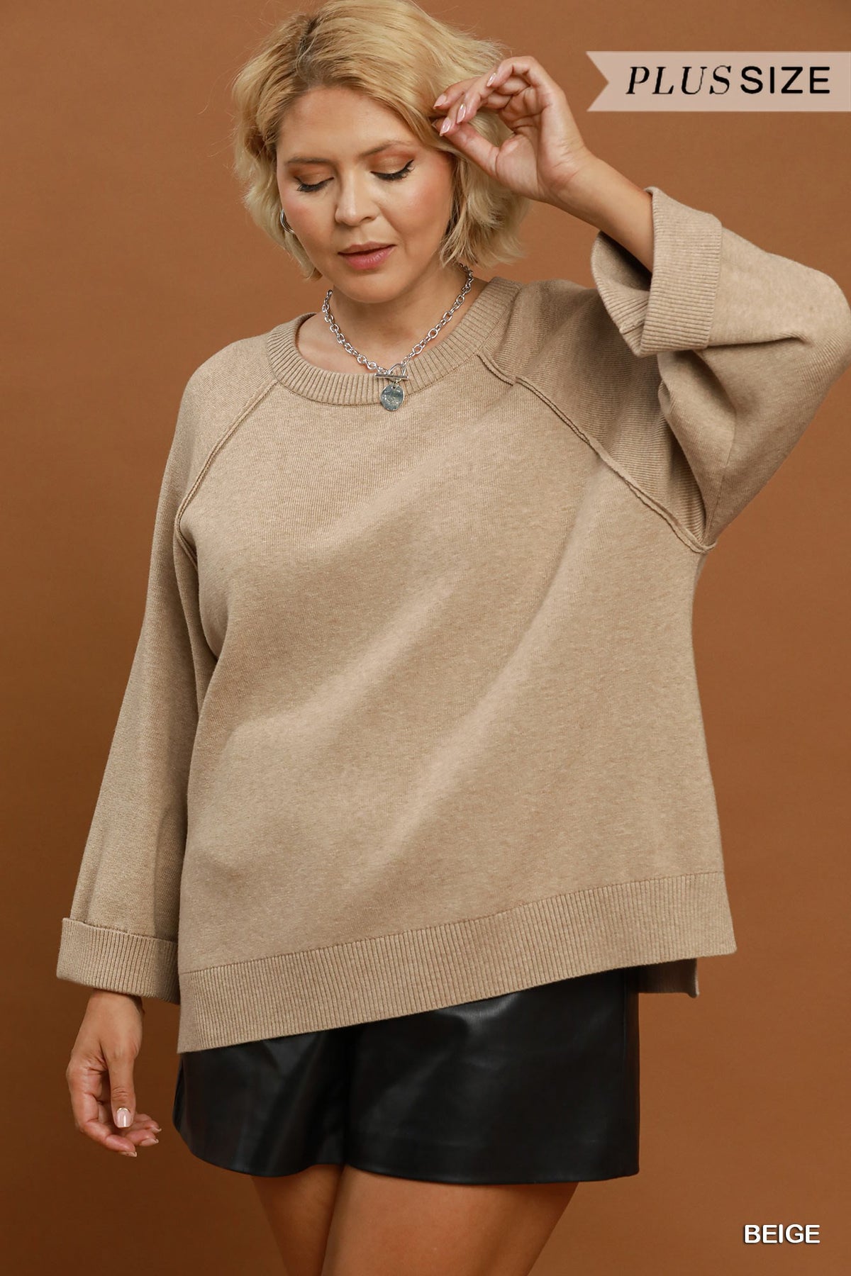 Crewneck Pullover Sweater Knit Top