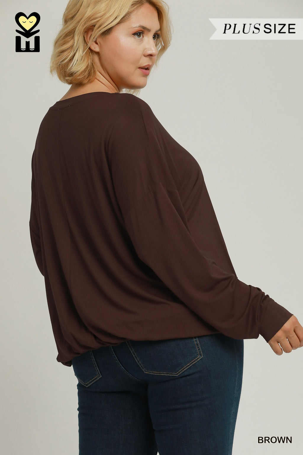 Double Lined Bubble Hem Long Sleeve Top
