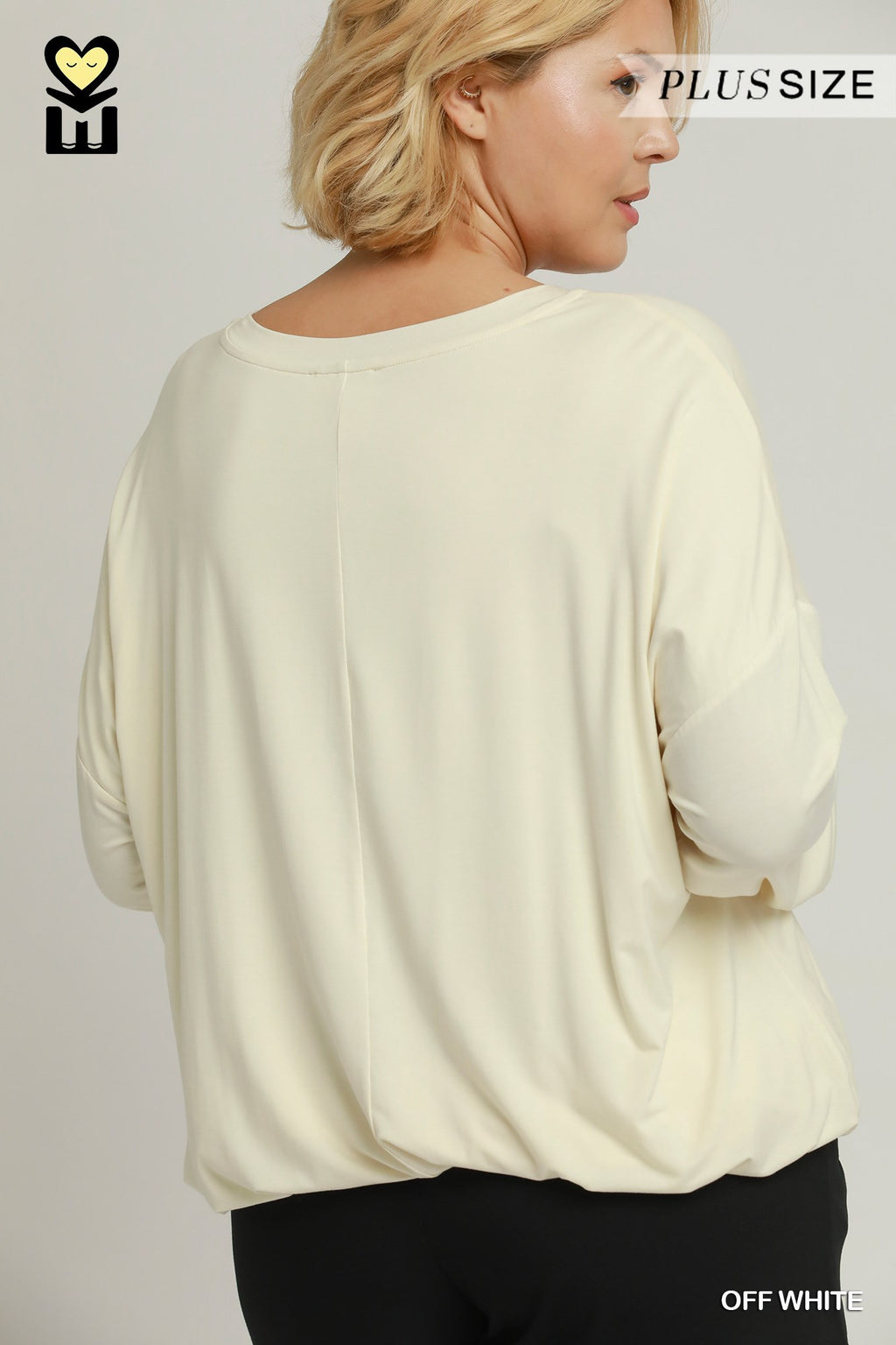 Double Lined Bubble Hem Long Sleeve Top