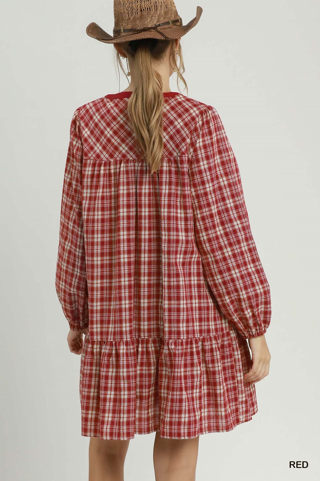 Plaid Tiered Babydoll Dress