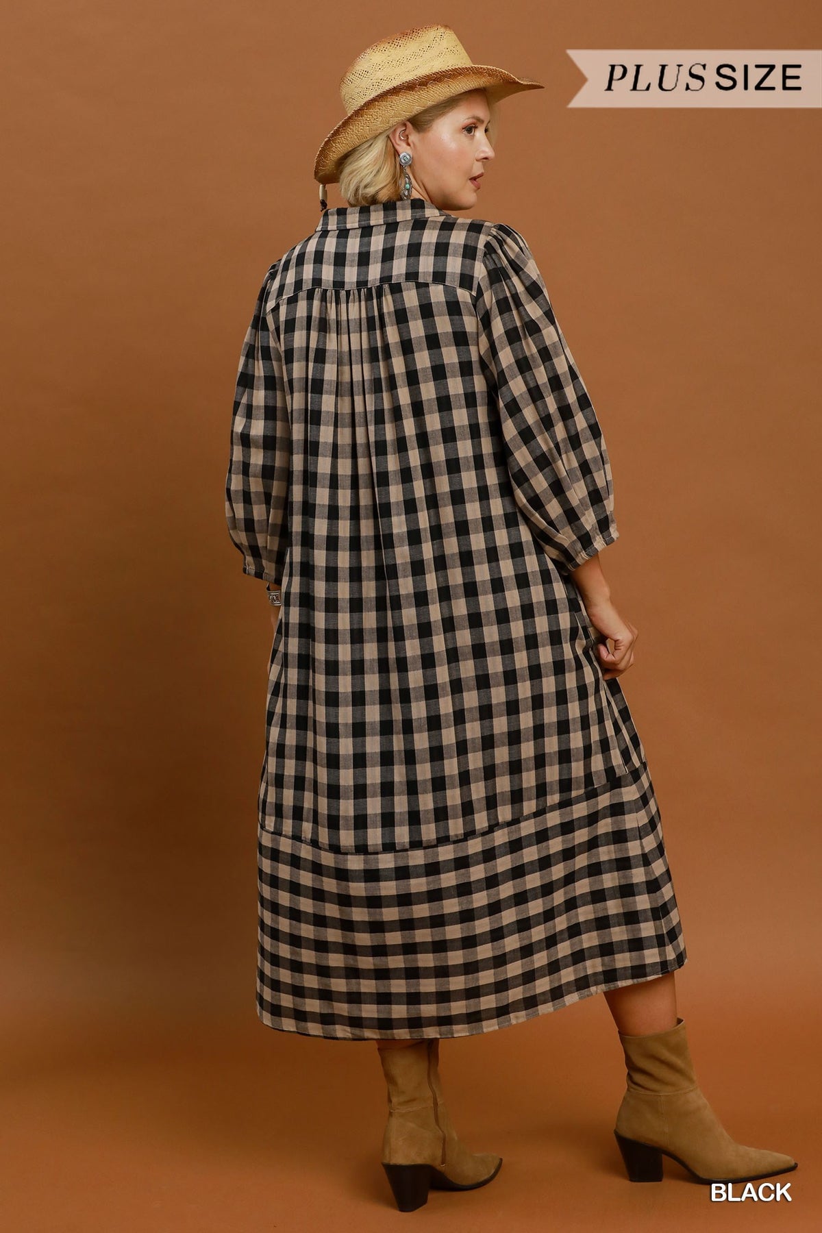 Checkered Midi Dress