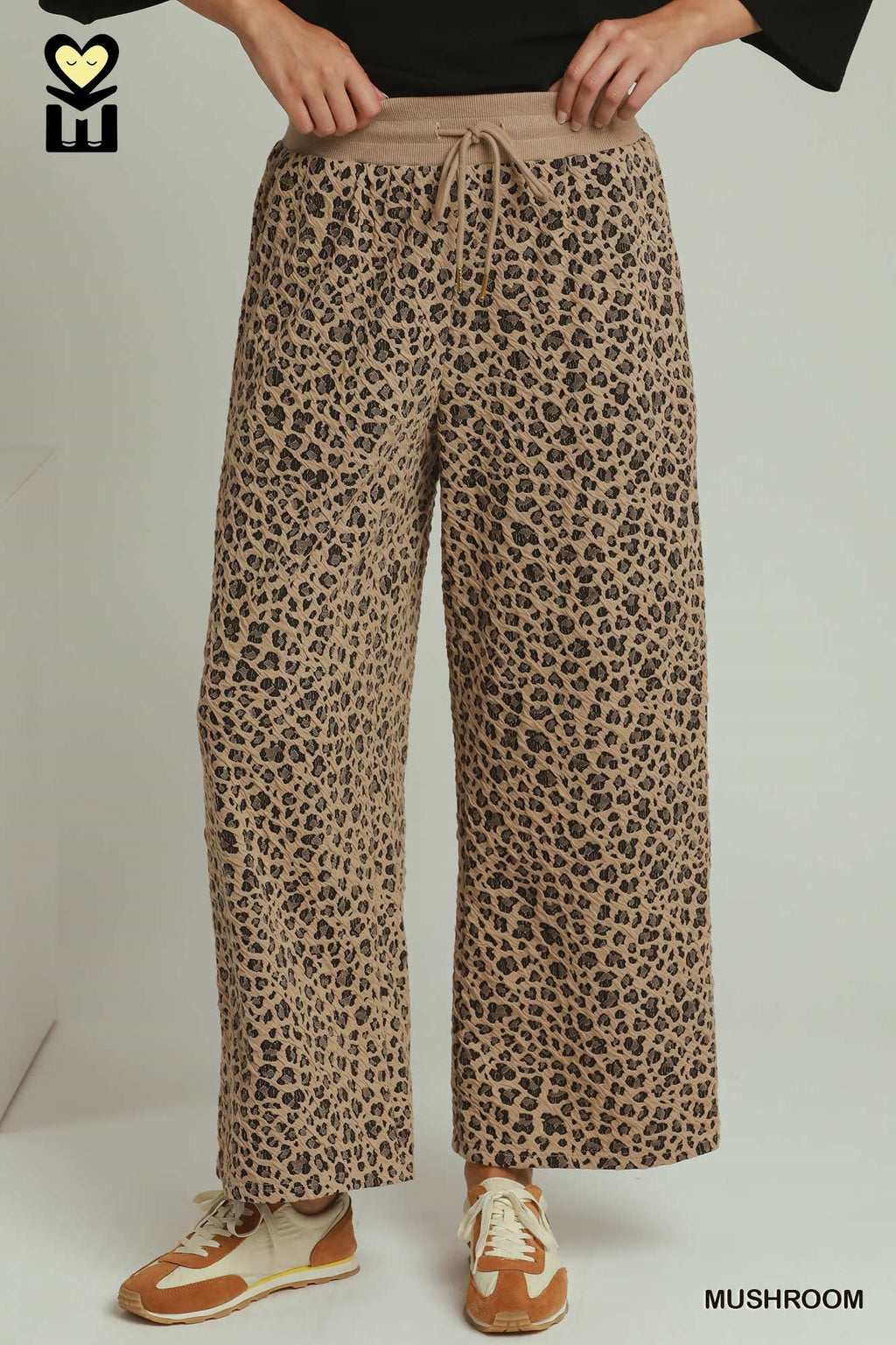 Leopard Jacquard Straight Pants 27.5"