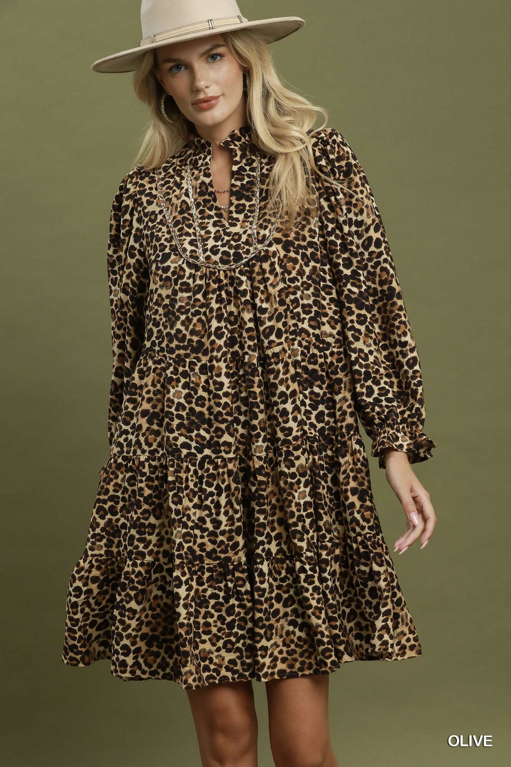 Leopard Print Tiered Dress