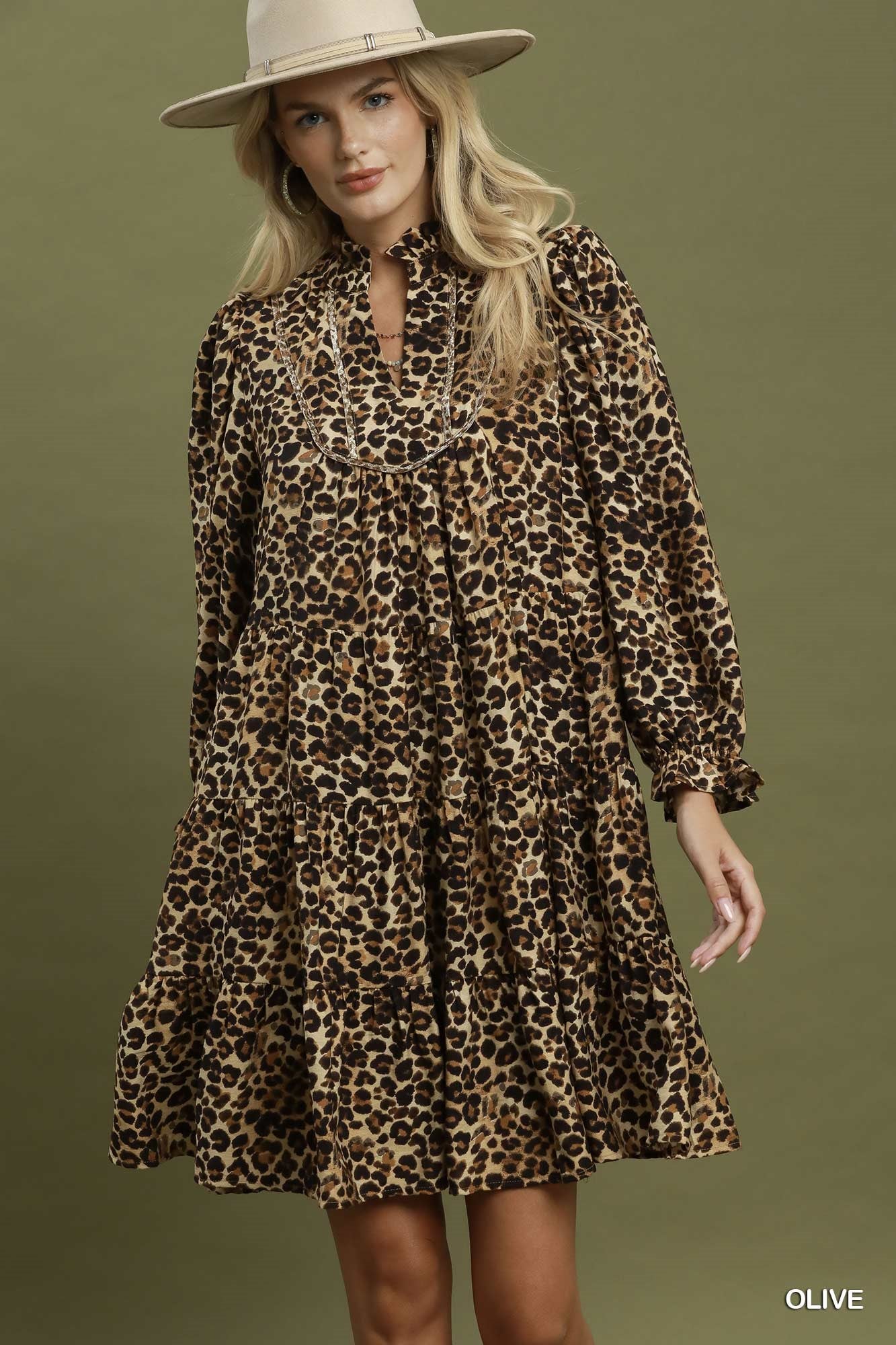 Leopard Print Tiered Dress