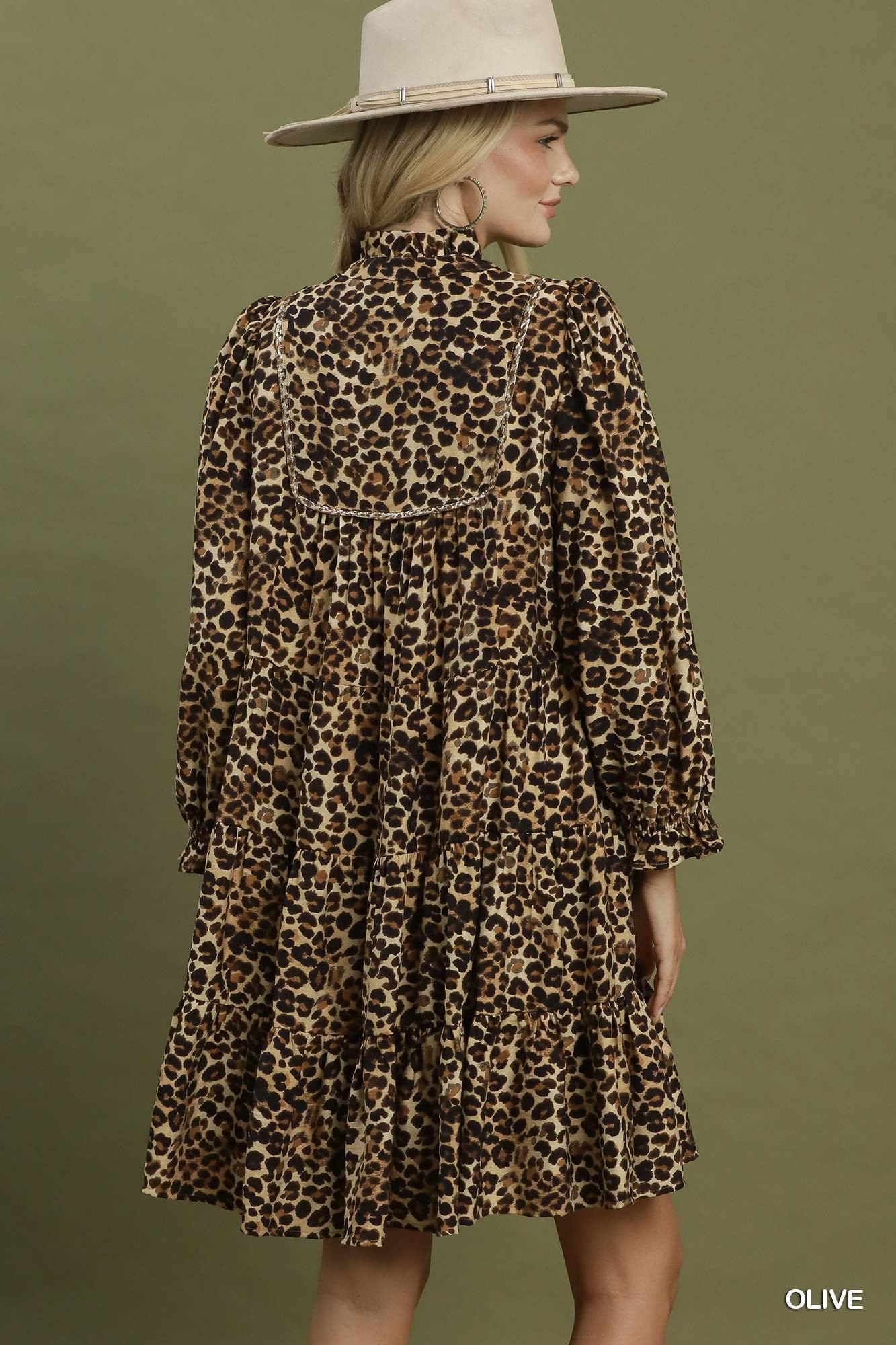 Leopard Print Tiered Dress