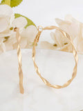 Large Geometric Matte Hoop Earrings: Matte Gold