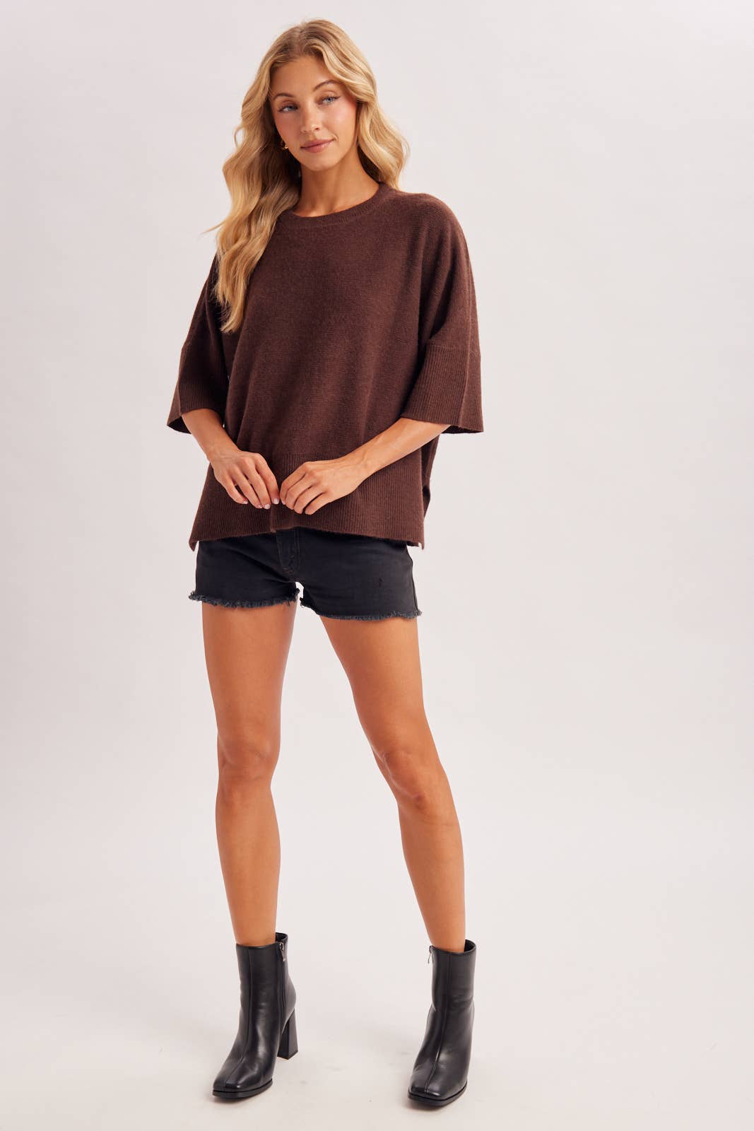 Oversized Boxy Ribbed Knit Top